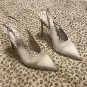 NWOTSam Edelman Satin Pointed-Toe Slingback Heels